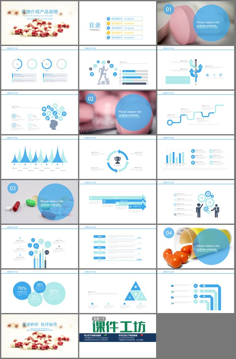 PPT模板-药品药物介绍PPT模板免费下载
