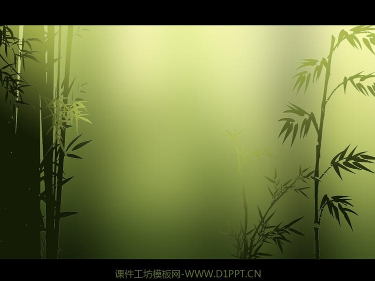 深入竹林竹叶飘落效果PPT动画下载