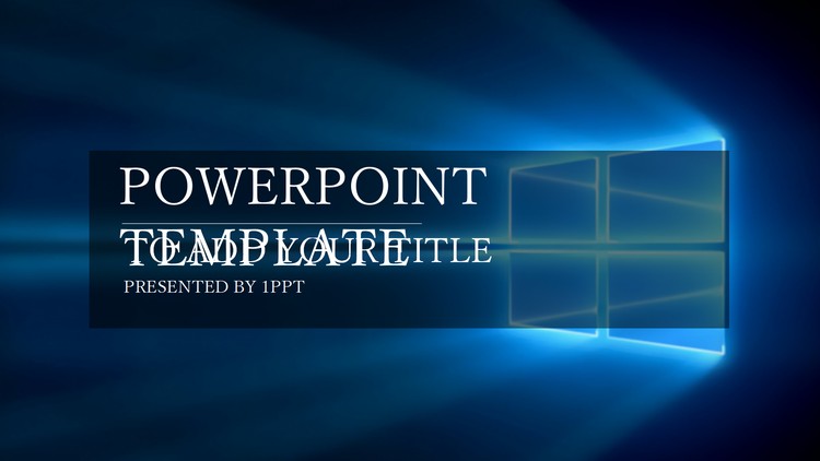 蓝色win10瓷片Metro风格PPT模板免费下载