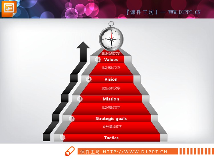 精美的层级递进关系PowerPoint图表下载