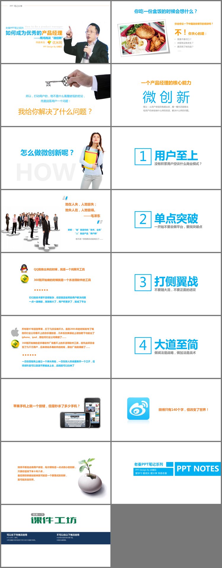 PPT模板-《如何成为优秀的产品经理》读书笔记PPT下载