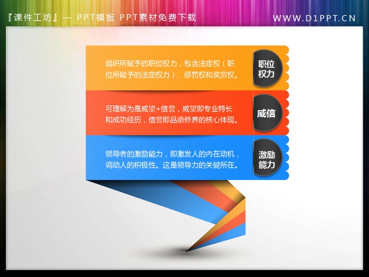 精美的红黄蓝三色PowerPoint目录素材下载