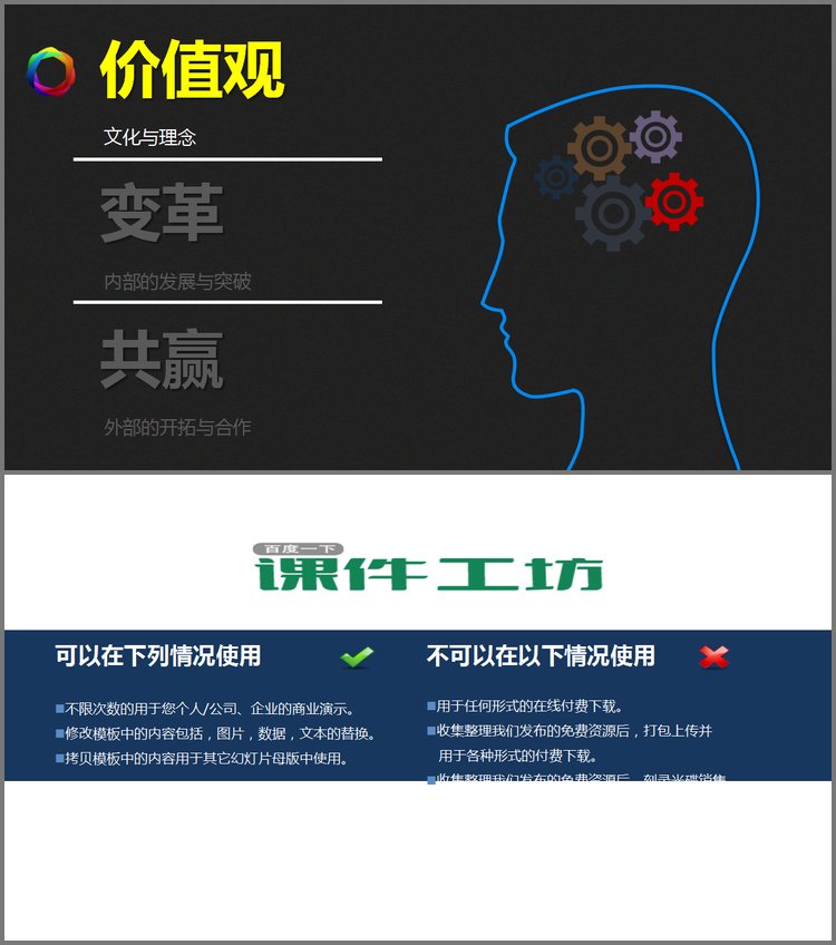 PPT模板-人脑思维背景的艺术PPT背景图片