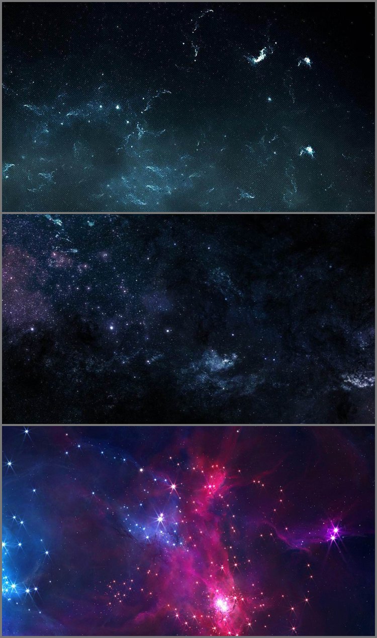 PPT模板-三张宇宙星空PPT背景图片