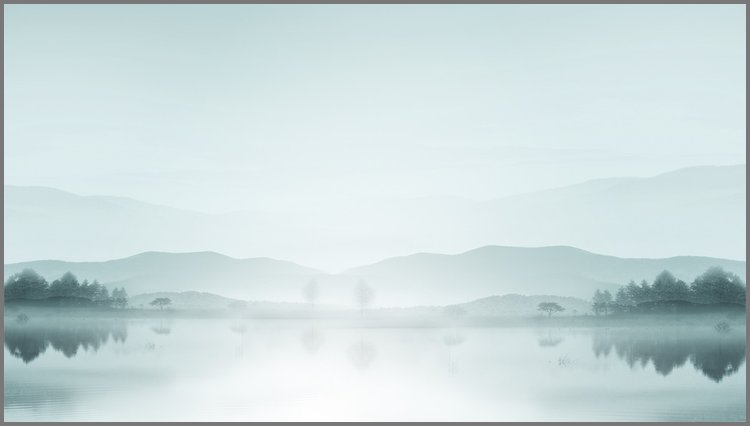 PPT模板-淡雅群山湖泊PPT背景图片