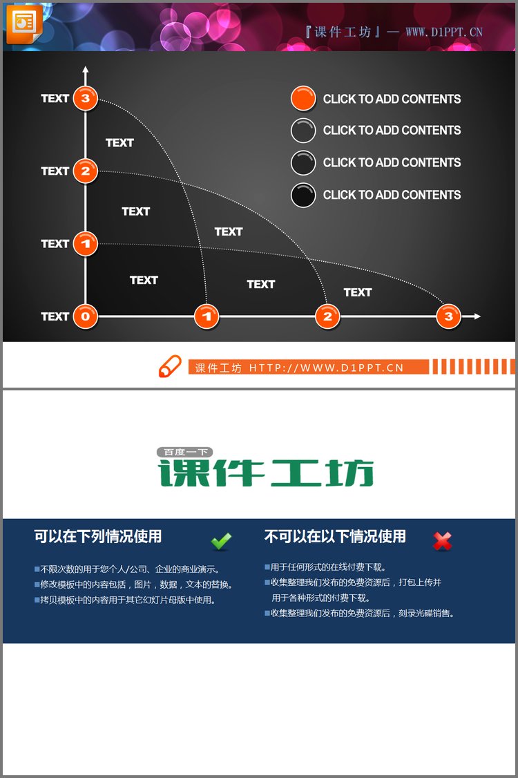 PPT模板-多曲线PPT图表下载