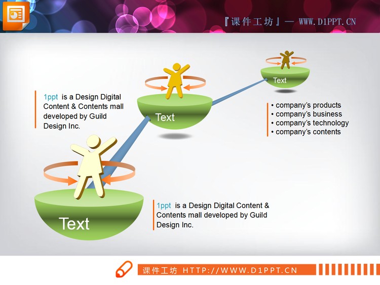 小人图标装饰PPT流程图