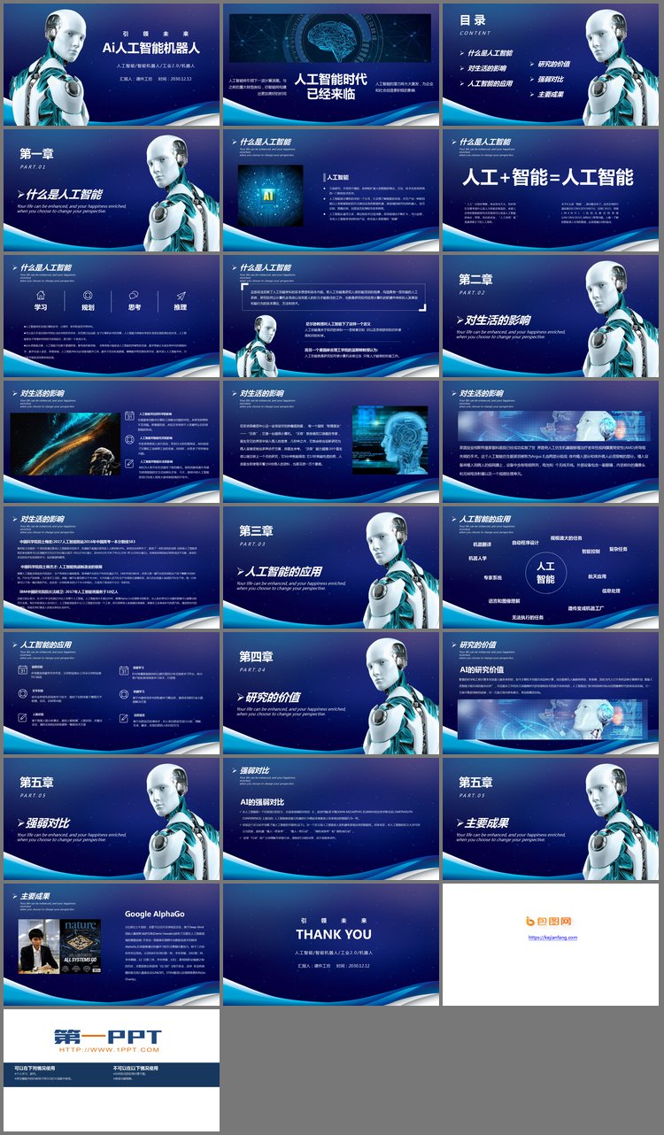 PPT模板-AI人工智能机器人PPT模板