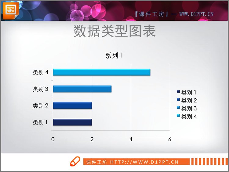 PPT模板-精美的条形图PPT图表素材下载