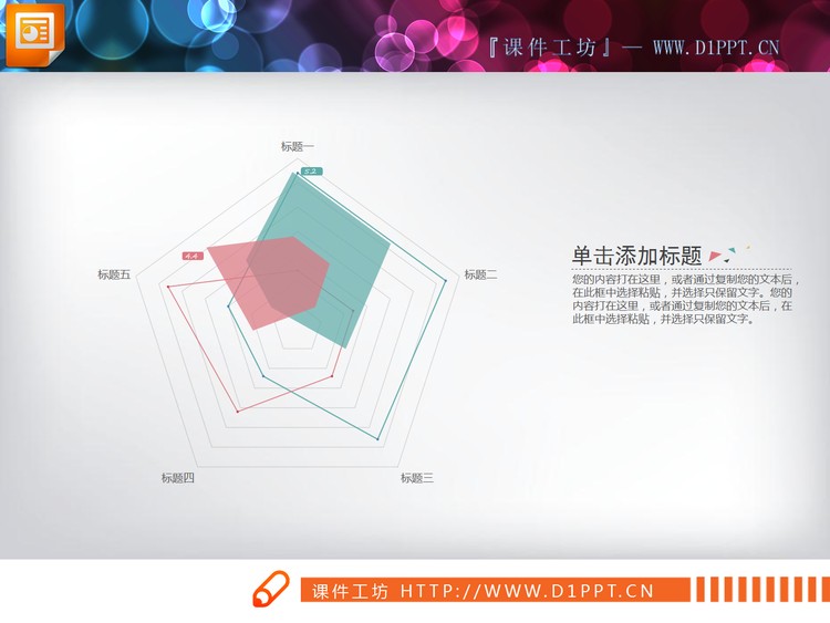 精致红绿PPT雷达图