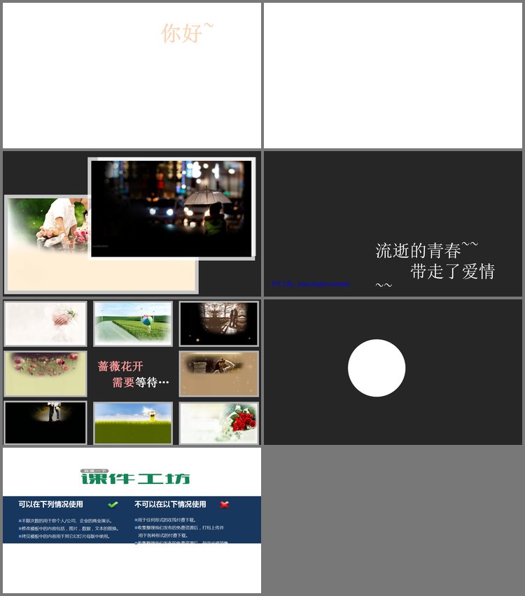 PPT模板-《蔷薇花开需要等待》PPT动画下载