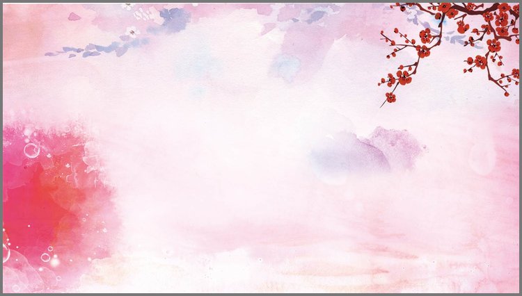 PPT模板-粉色唯美梅花PPT背景图