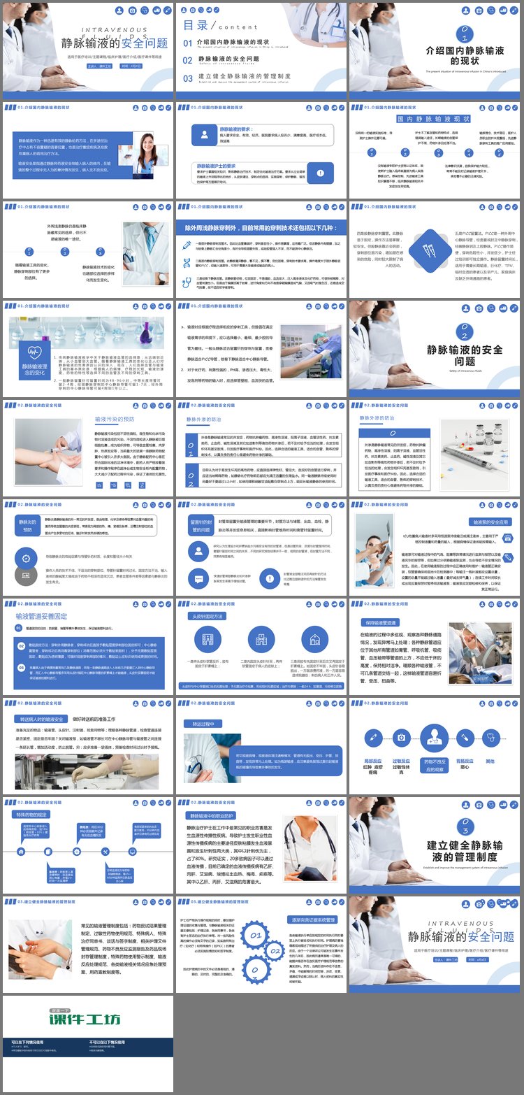 PPT模板-静脉输液安全培训PPT