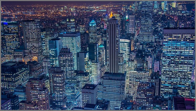 PPT模板-蓝色发达城市夜景PPT背景图片