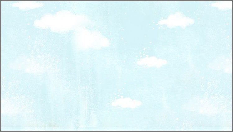 PPT模板-淡雅蓝色卡通天空PPT背景图片
