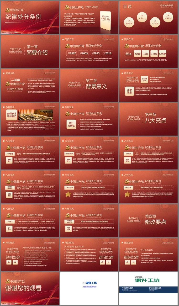 PPT模板-中国共产党纪律处分条例PPT下载