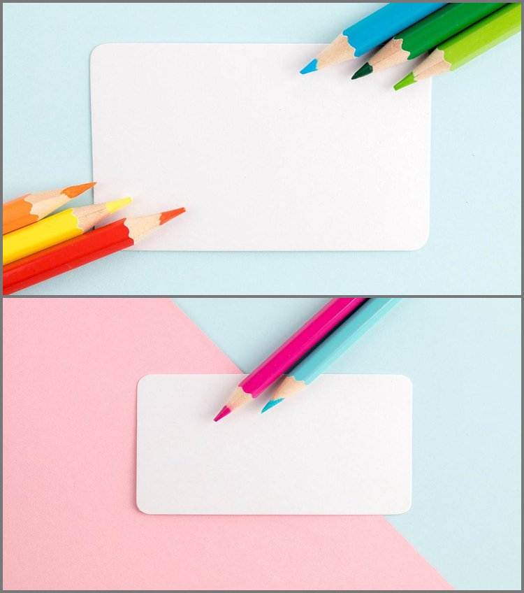 PPT模板-两张彩色铅笔PPT背景图片