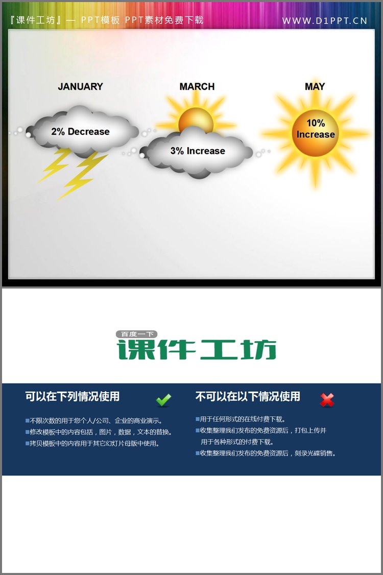 PPT模板-一组精美的天气PPT图标素材下载