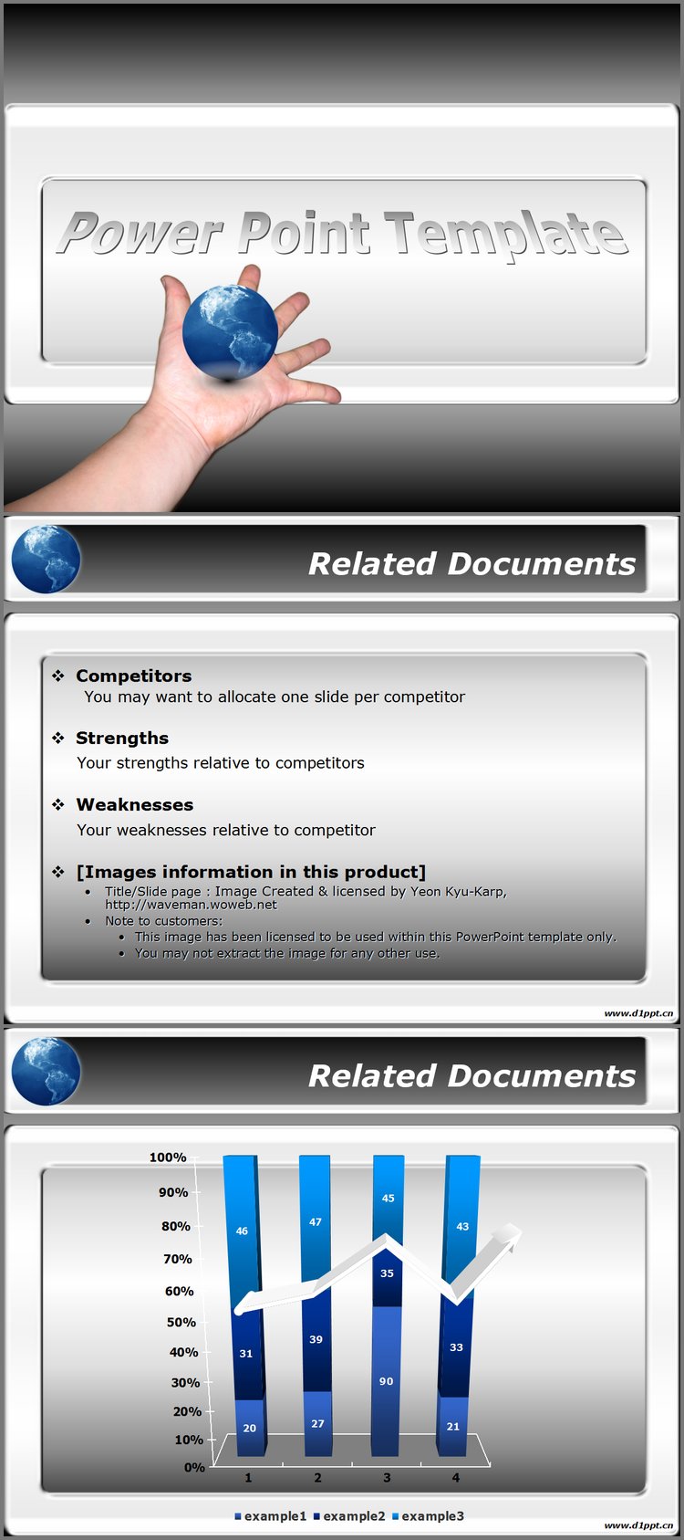 PPT模板-手托地球背景环境保护PPT模板下载
