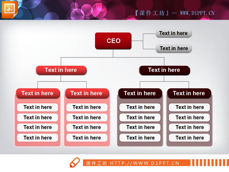 精典欧美风格PPT树形图