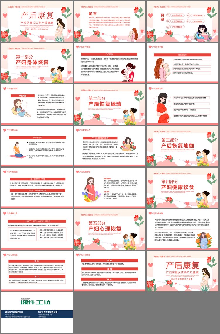 PPT模板-产后康复培训PPT课件
