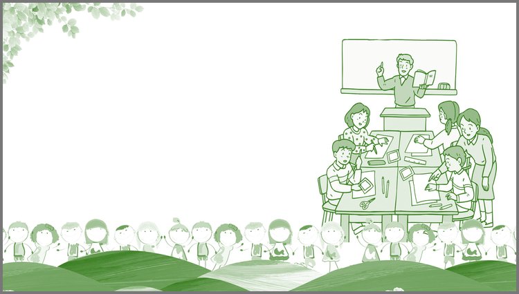 PPT模板-绿色手绘课堂PPT背景图片