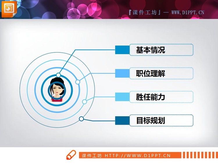 蓝色个人求职简历PPT图表下载