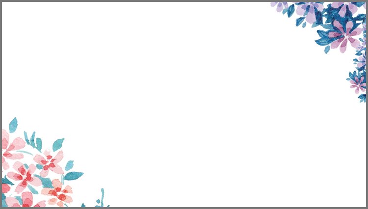PPT模板-清新水彩手绘花卉PPT背景图片