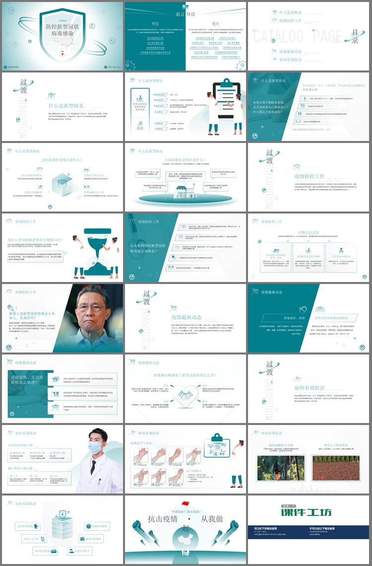 PPT模板-防控新型冠状病毒感染PPT下载