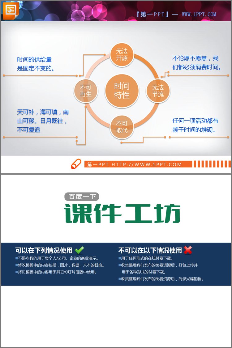 PPT模板-smartart并列环绕PowerPoint图表模板