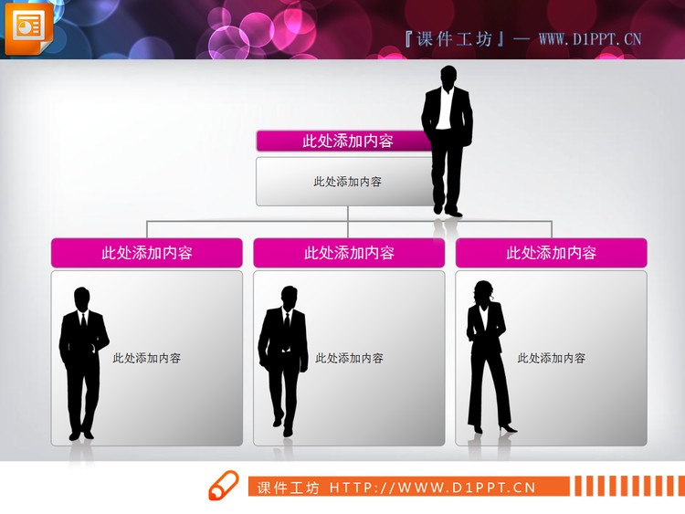 人员分工结构图PPT模板下载