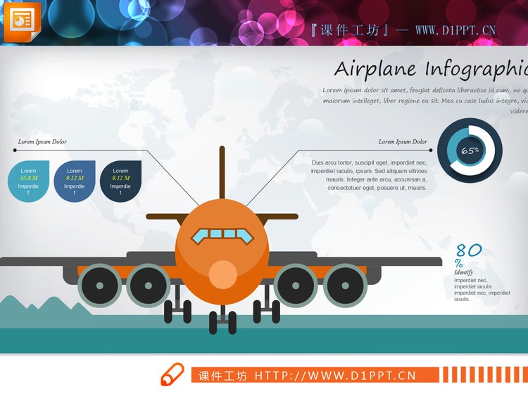 彩色扁平化物流运输行业PPT图表合集