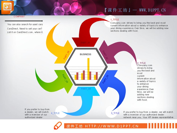 多因素分析幻灯片条状图素材