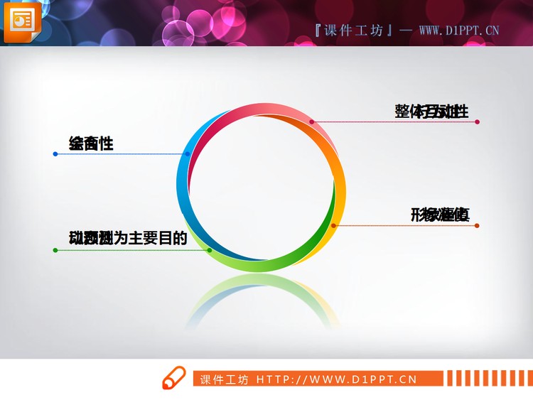关联关系圆环幻灯片图表模板下载