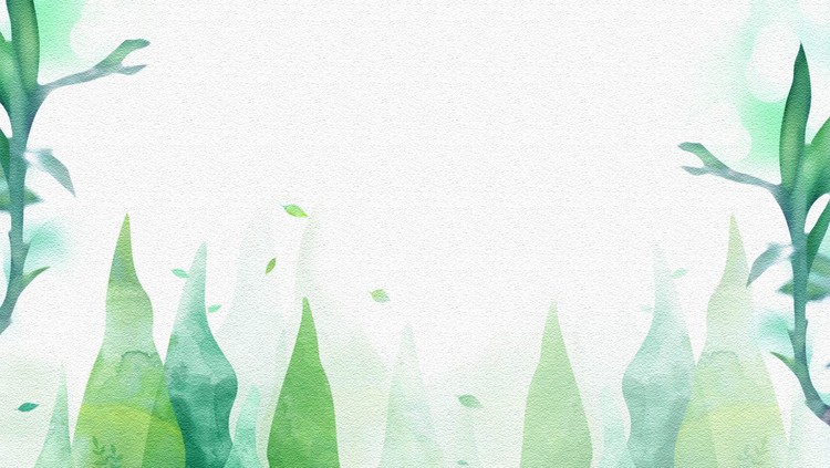 两张抽象绿色水彩植物PPT背景图片