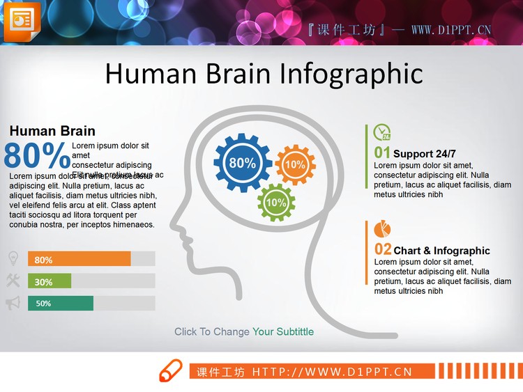 彩色扁平化商务PPT信息图表合集