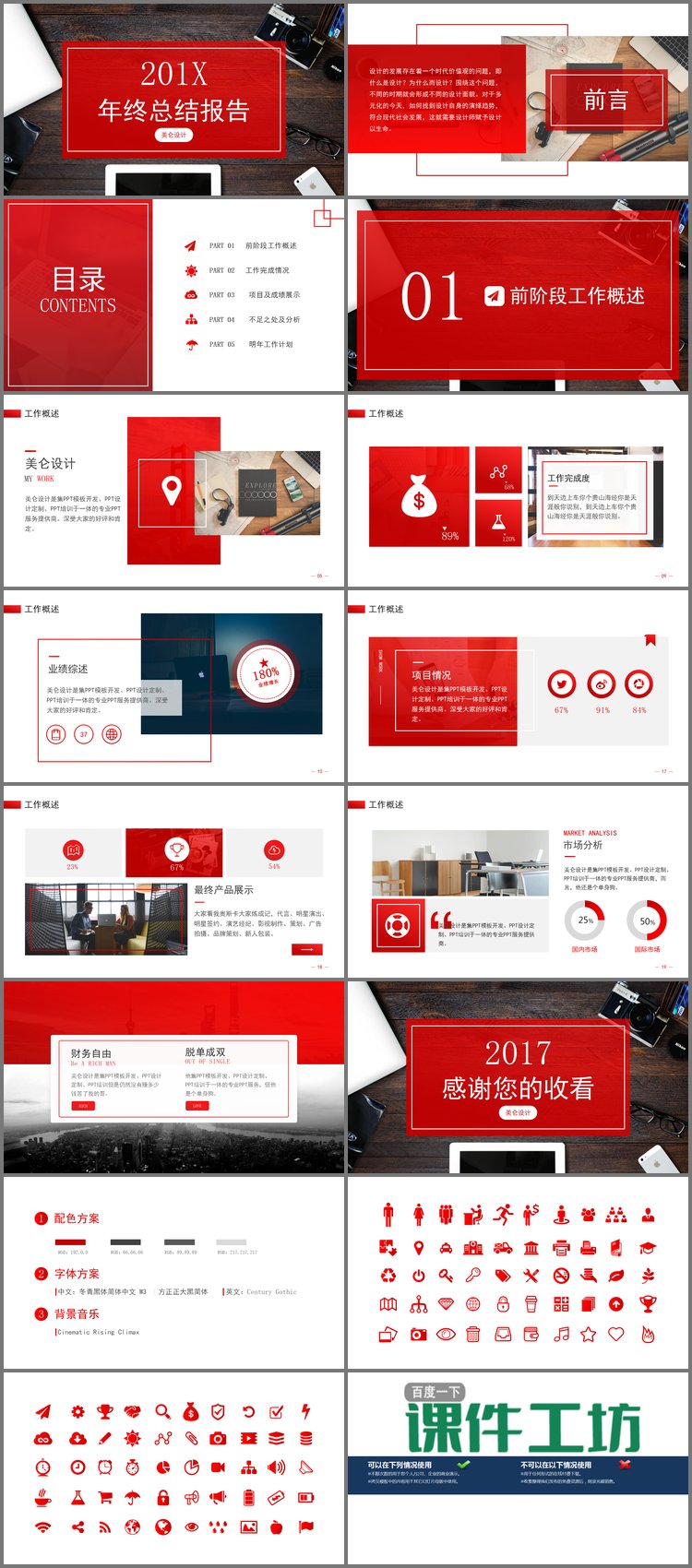 PPT模板-单反相机背景的摄影行业工作总结PPT模板