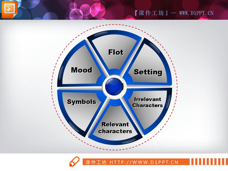 桔子瓣形状的并列关系PPT图表素材下载