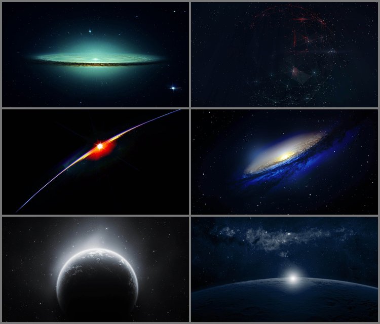 PPT模板-六张星空星球宇宙PPT背景图片