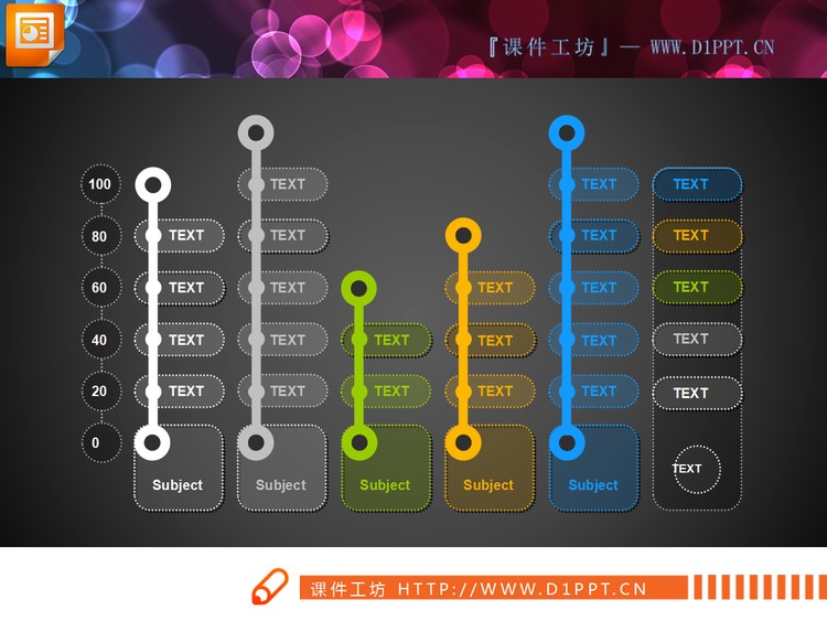 简洁创意柱状图PPT图表下载