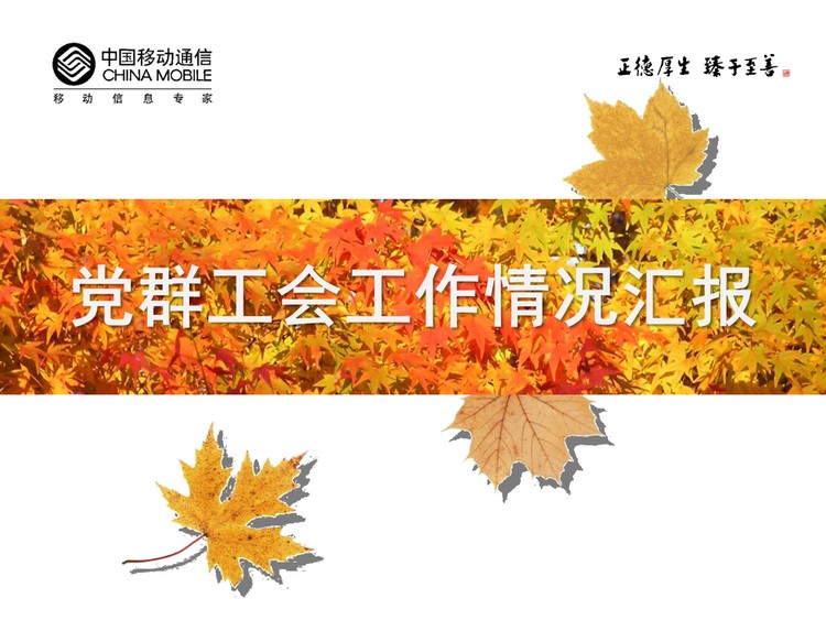 中国移动公司工作汇报PPT下载
