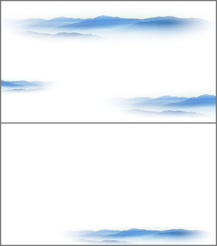 PPT模板-两张淡雅简洁群山云海PPT背景图片