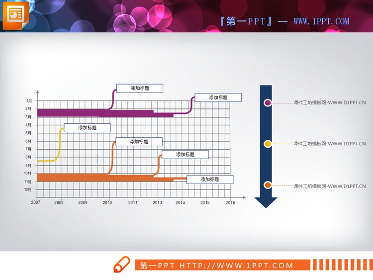 精致实用的幻灯片甘特图图表下载