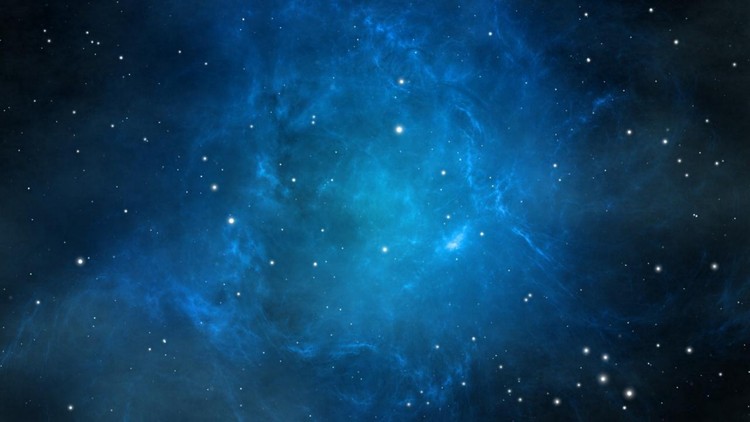 唯美蓝色星空PowerPoint背景图片