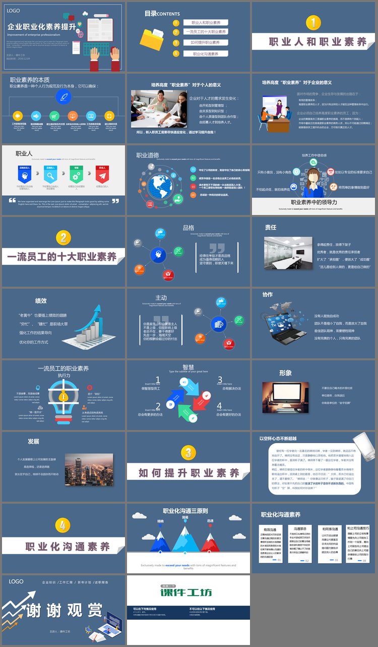 PPT模板-企业职业化素养提升PPT