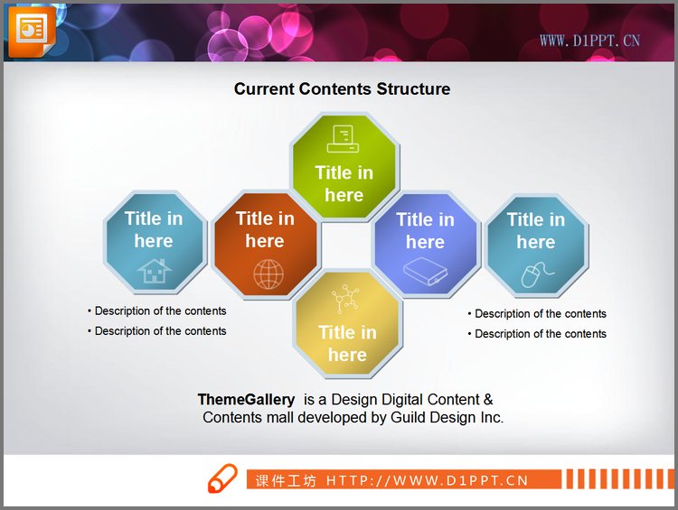 PPT模板-产品功能组织结构图PPT模板