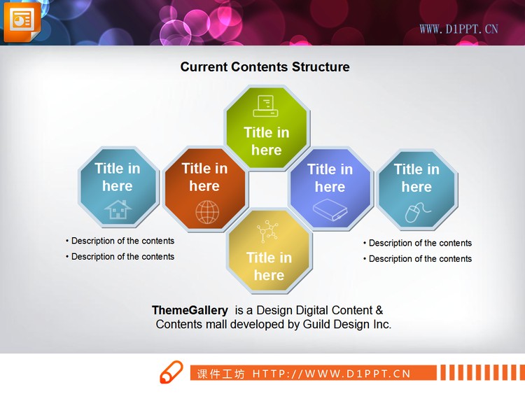 产品功能组织结构图PPT模板