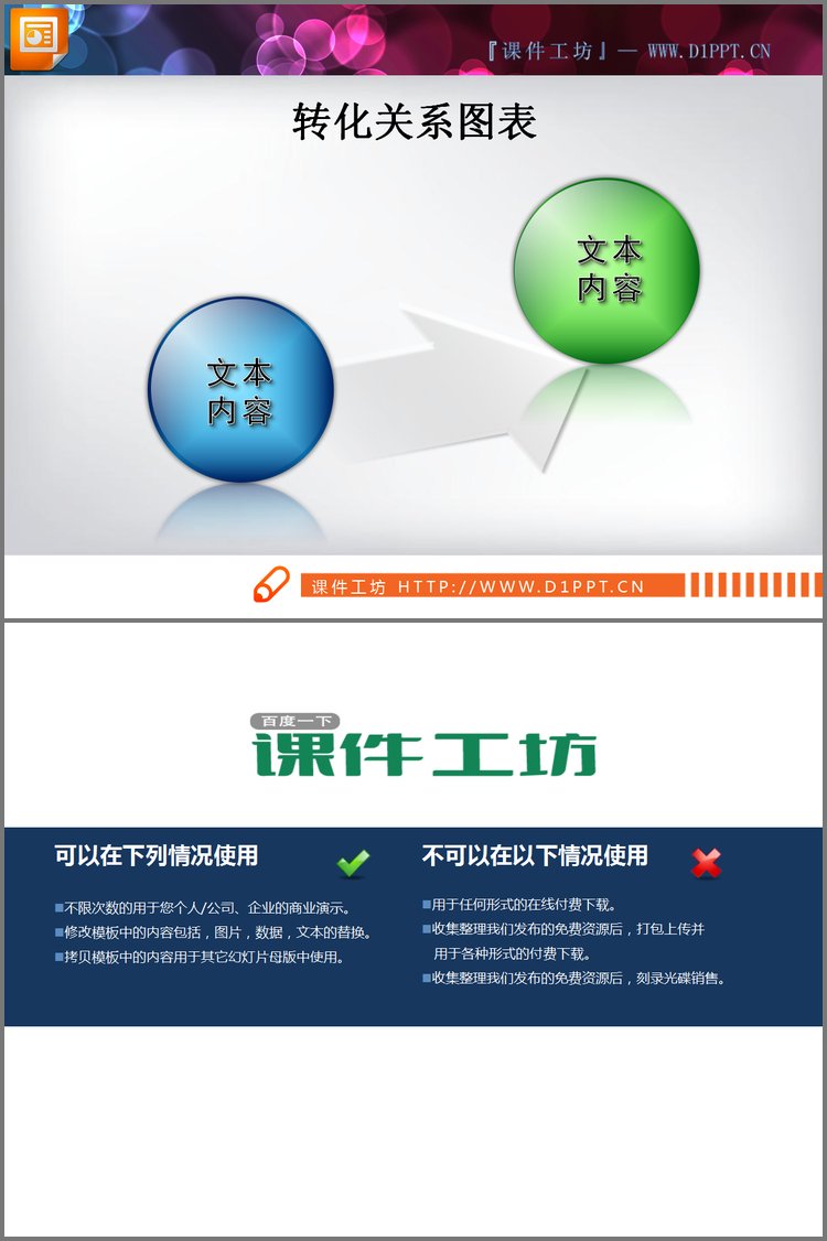 PPT模板-立体球面递进PPT图表