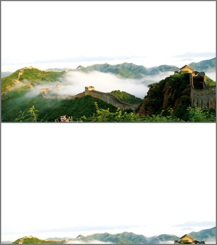 PPT模板-烟雾缭绕的万里长城PPT背景图片
