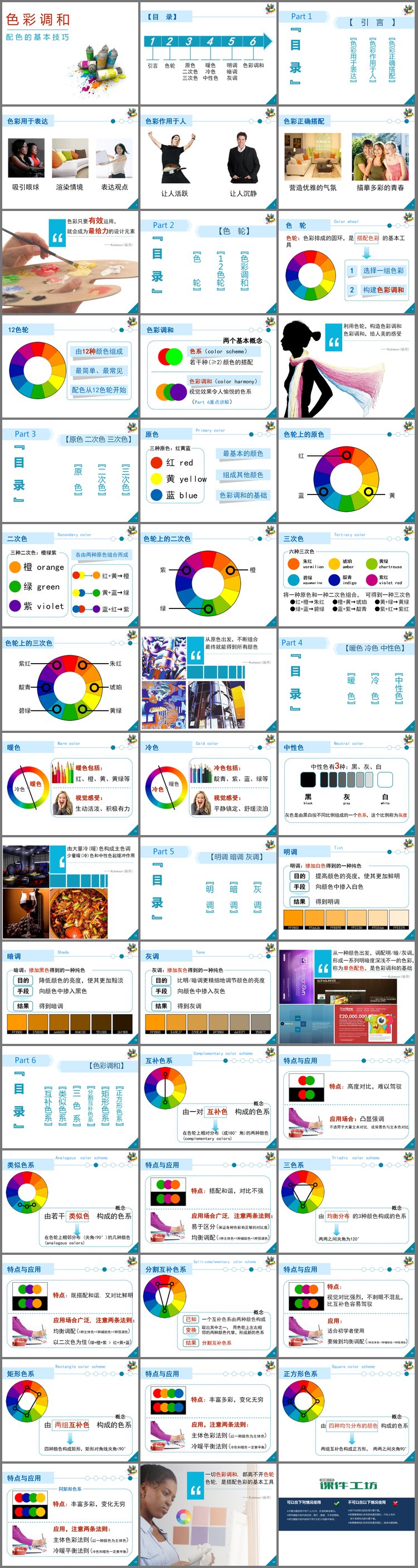 PPT模板-色彩基础知识培训ppt课件下载